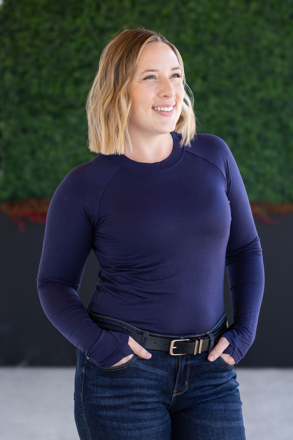 Blair Long Sleeve Top - Navy